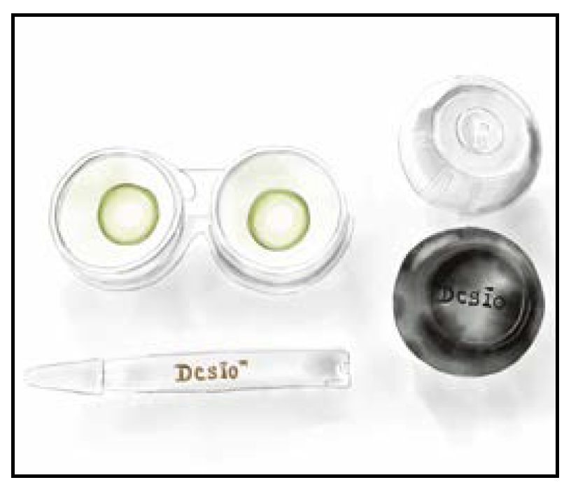 Premium Desio colored contact lenses suitable for light and dark eyes, available with or without prescription for a natural, comfortable appearance.