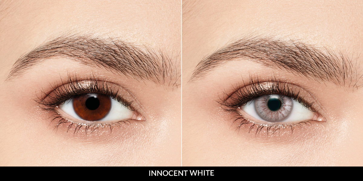 Desio white 3 month colored contact lenses  in pure innocent white cosmetic lenses for a bold, theatrical or cosplay look.