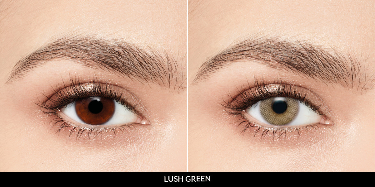 Desio natural green contact lenses for dark and light eyes, delivering a lush, vibrant, and naturally beautiful green eye look.