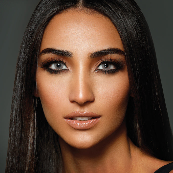 Desio grey colored contact lenses offer a sublime, and sophisticated look.
