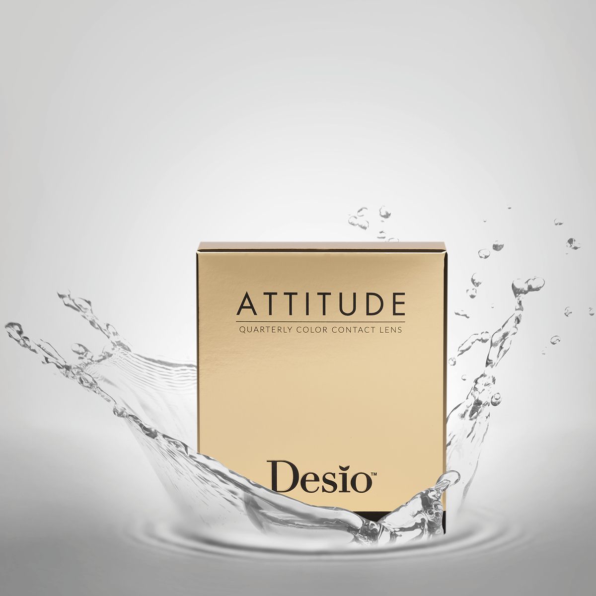 Desio 3-month multi-tone grey contact lens box with blends of silver, grey, and light shades for a sublime effect, suitable for all corrections.