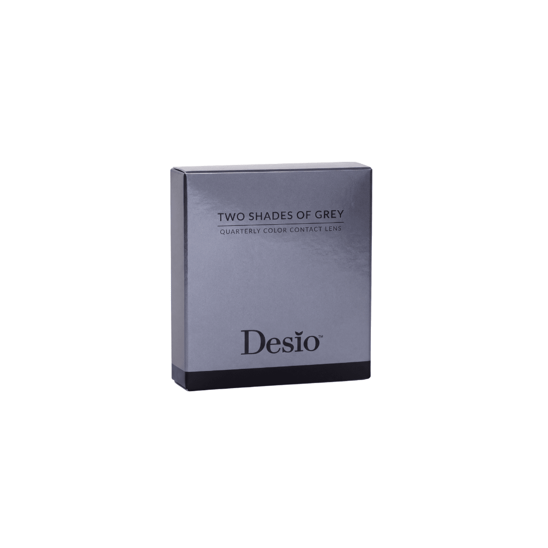 two shades of grey contact lenses packaging box Desio