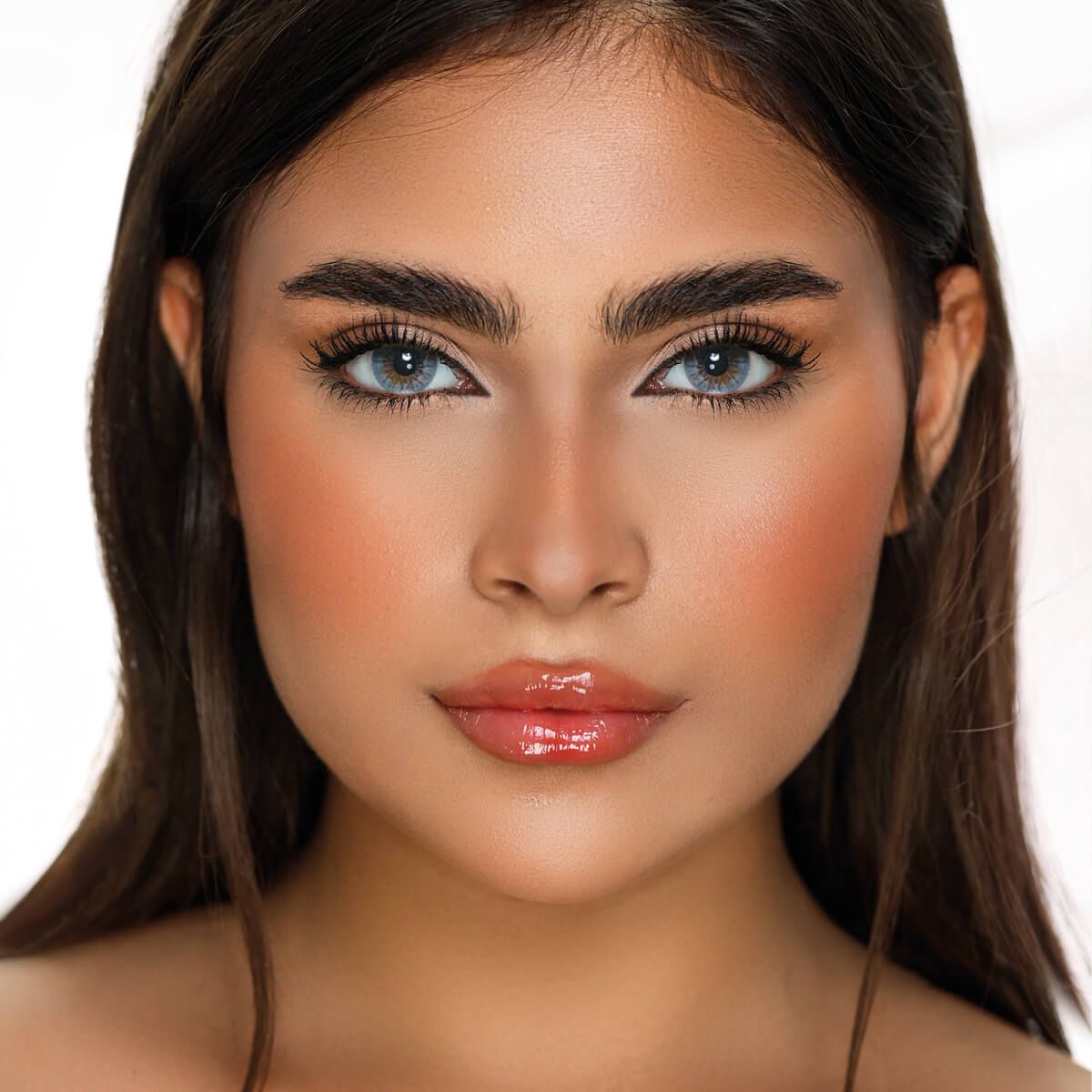 light green contact lenses natural blend on brown eyes 2 tones quarterly Desio